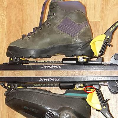 Chaussure Trezeta sur fixation Sivretta modifiée